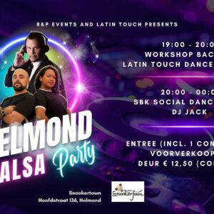 Social dansen, salsa, bachata, kizomba, merengue, social, dansen, helmond, snookertown, latin touch, latin touch dance academy